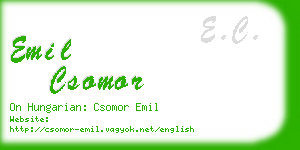 emil csomor business card